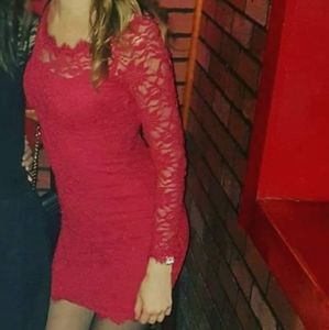 Red lace dress